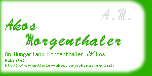akos morgenthaler business card